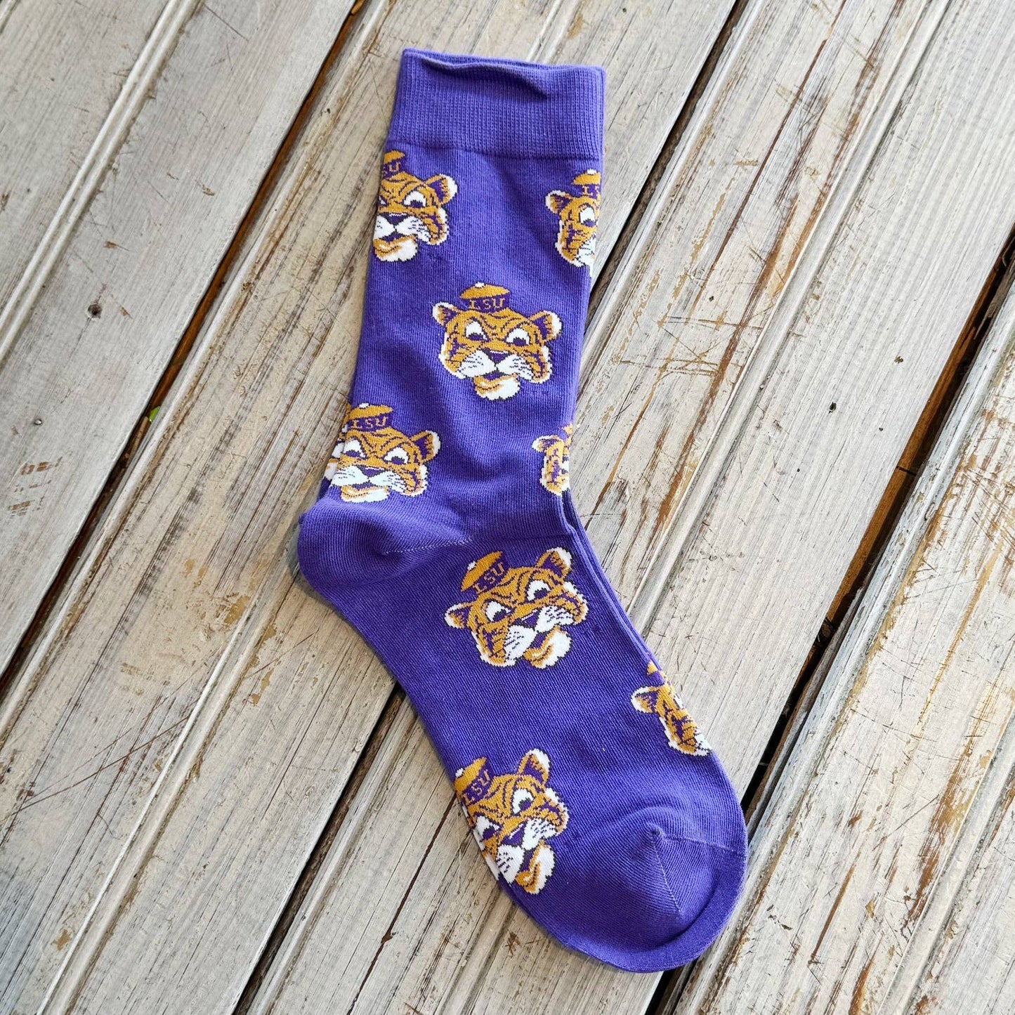 LSU Purple Vintage Mike Socks
