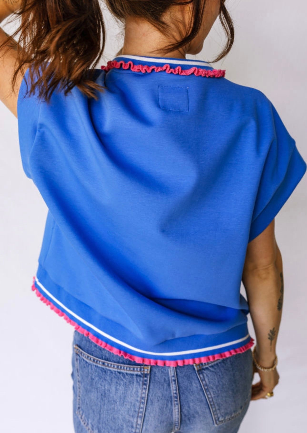 Blue Collared Top