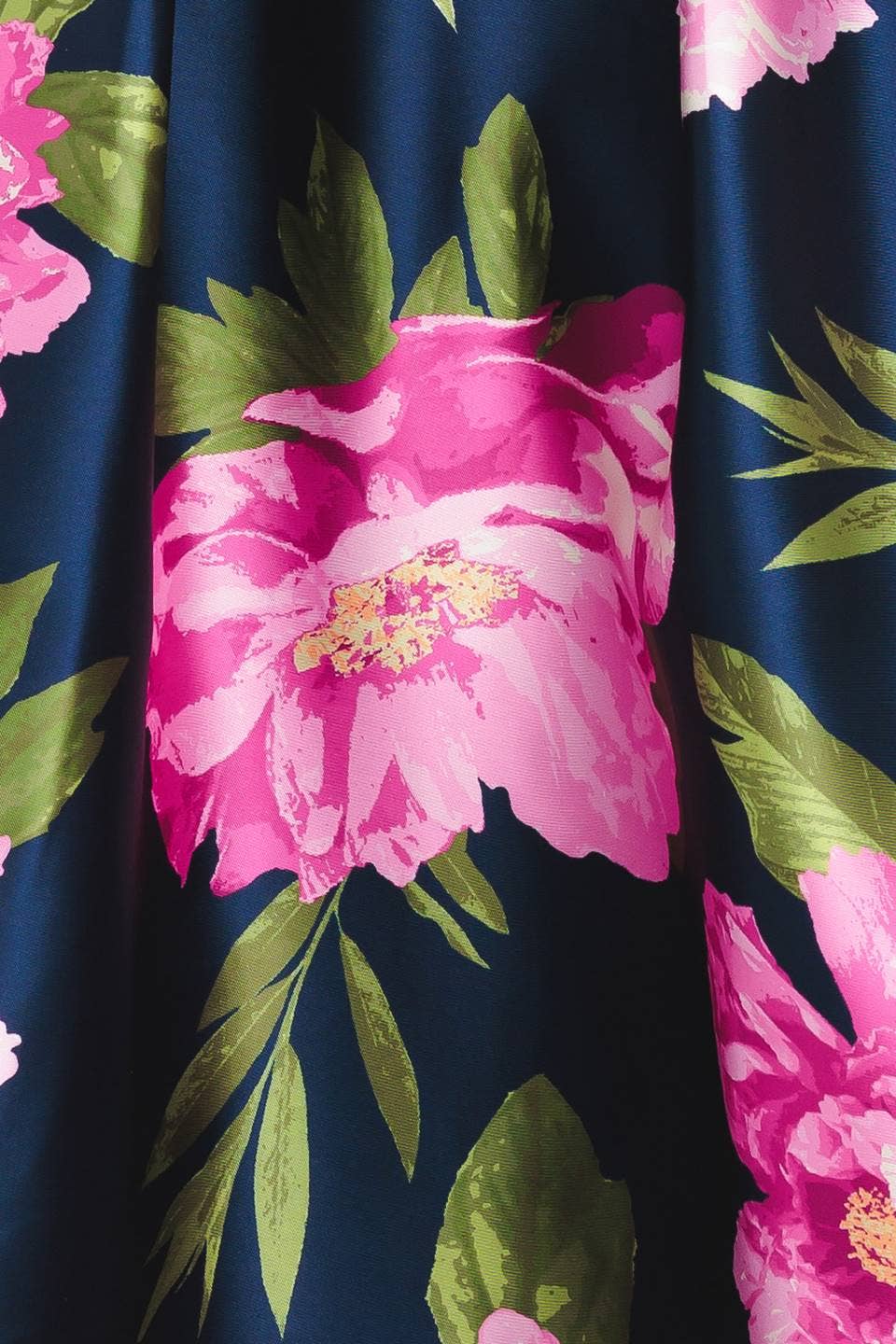 Navy Strapless Floral Full Length Event Dress