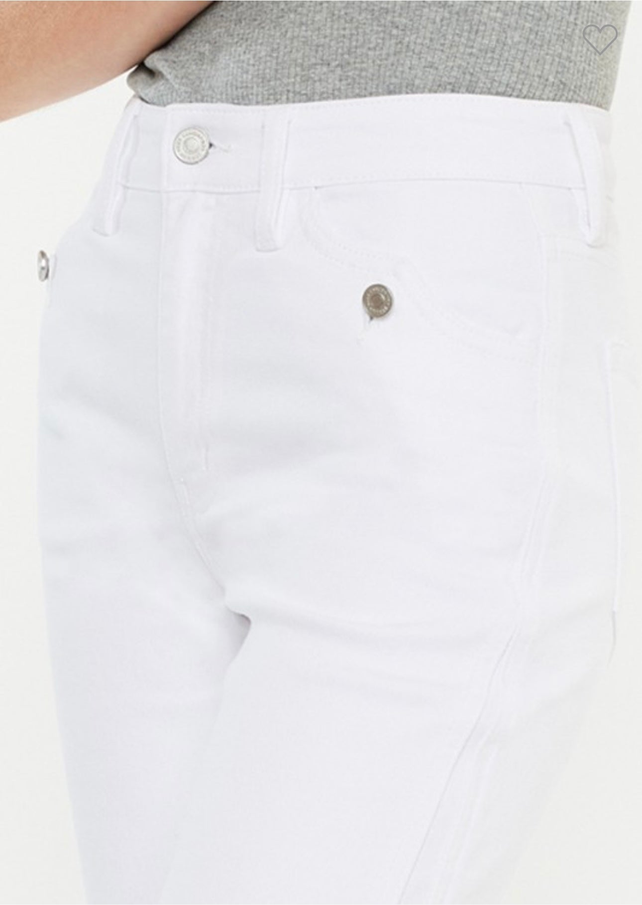 White High Rise Straight Jeans