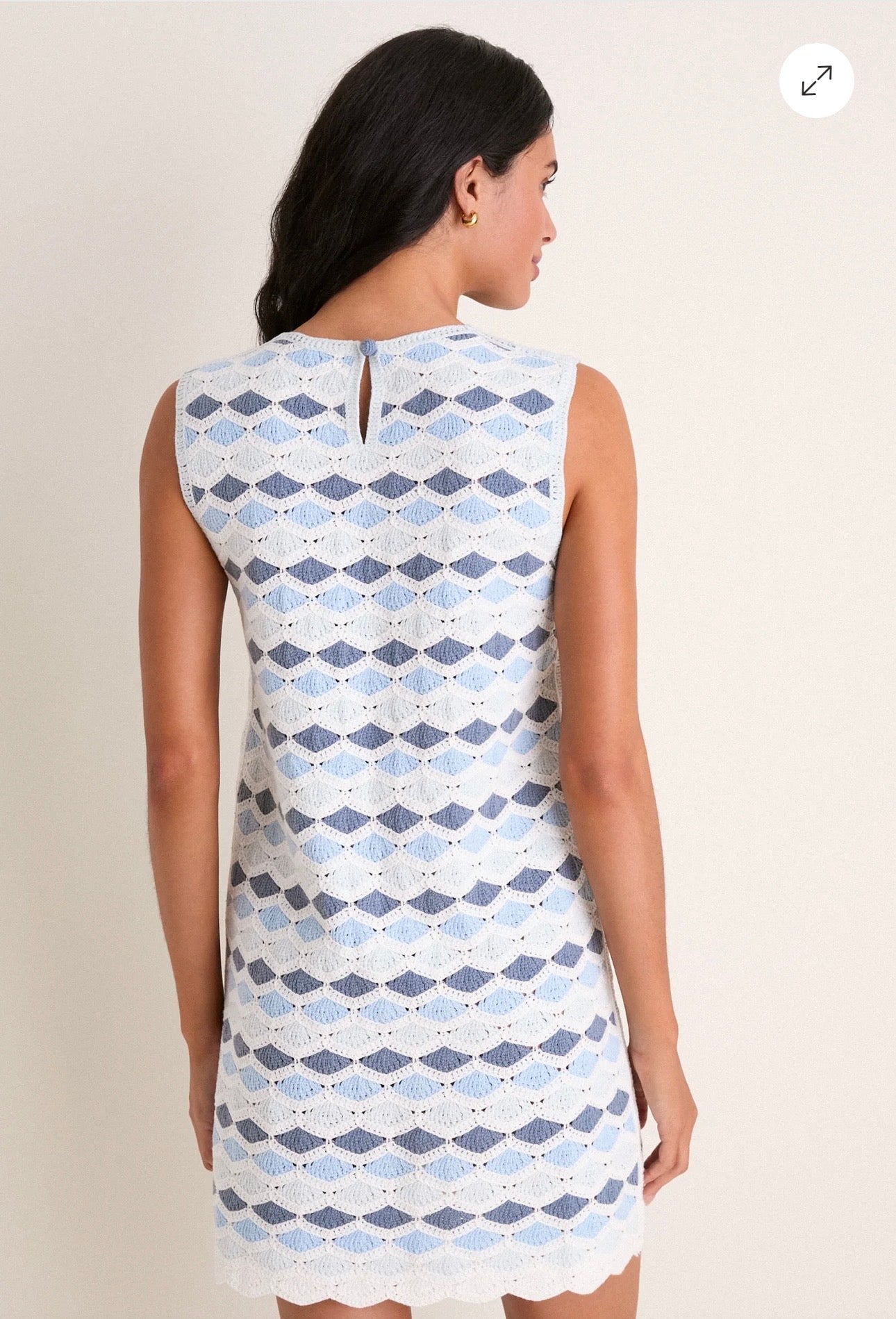 Tuckernuck Sea Glass CrochetEvelyn Shift Dress-Size Small