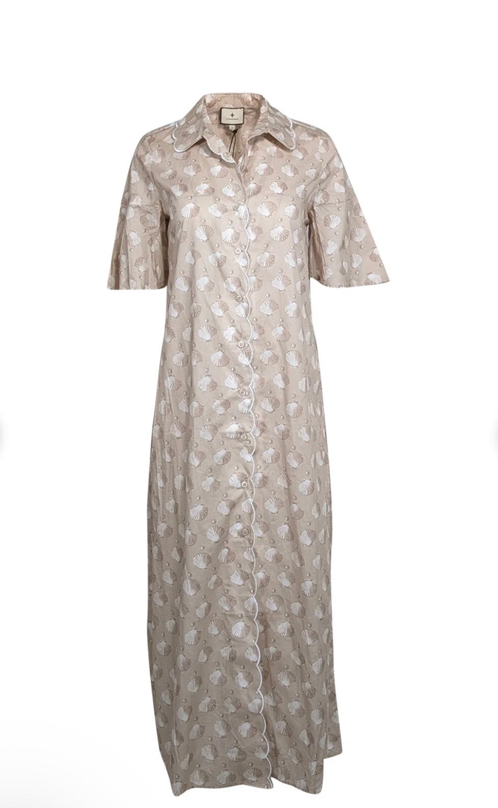 Tuckernuck Beige Seashell Midi Dress-Size XS
