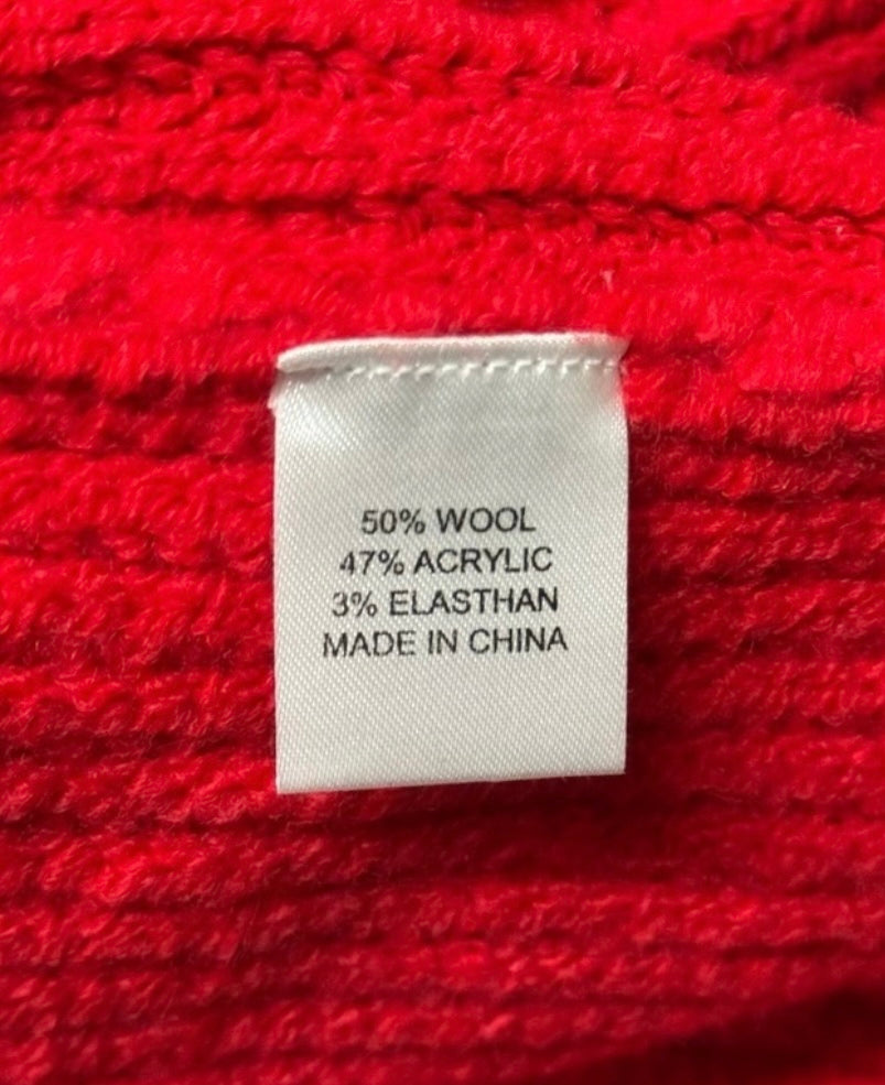 Tuckernuck Red Caswell Wool Blend Cable Knit Sweater-Size XS