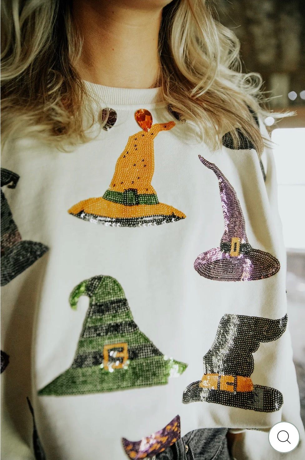 White Bewitched Sequin Sweatshirt