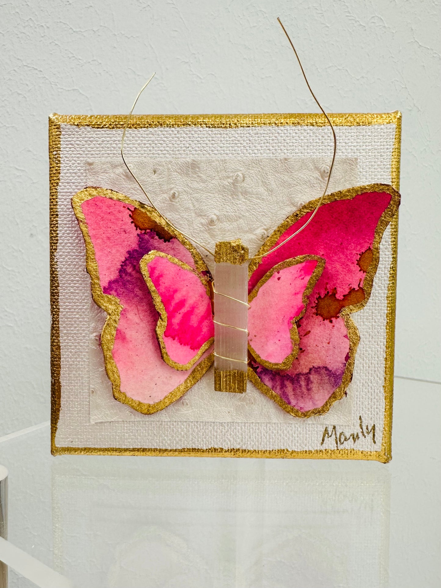 Dana Manly Butterfly Art on 4x4 Canvas