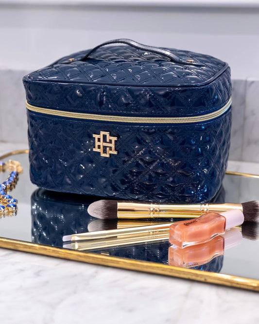 Hampton Train Case Navy Patent