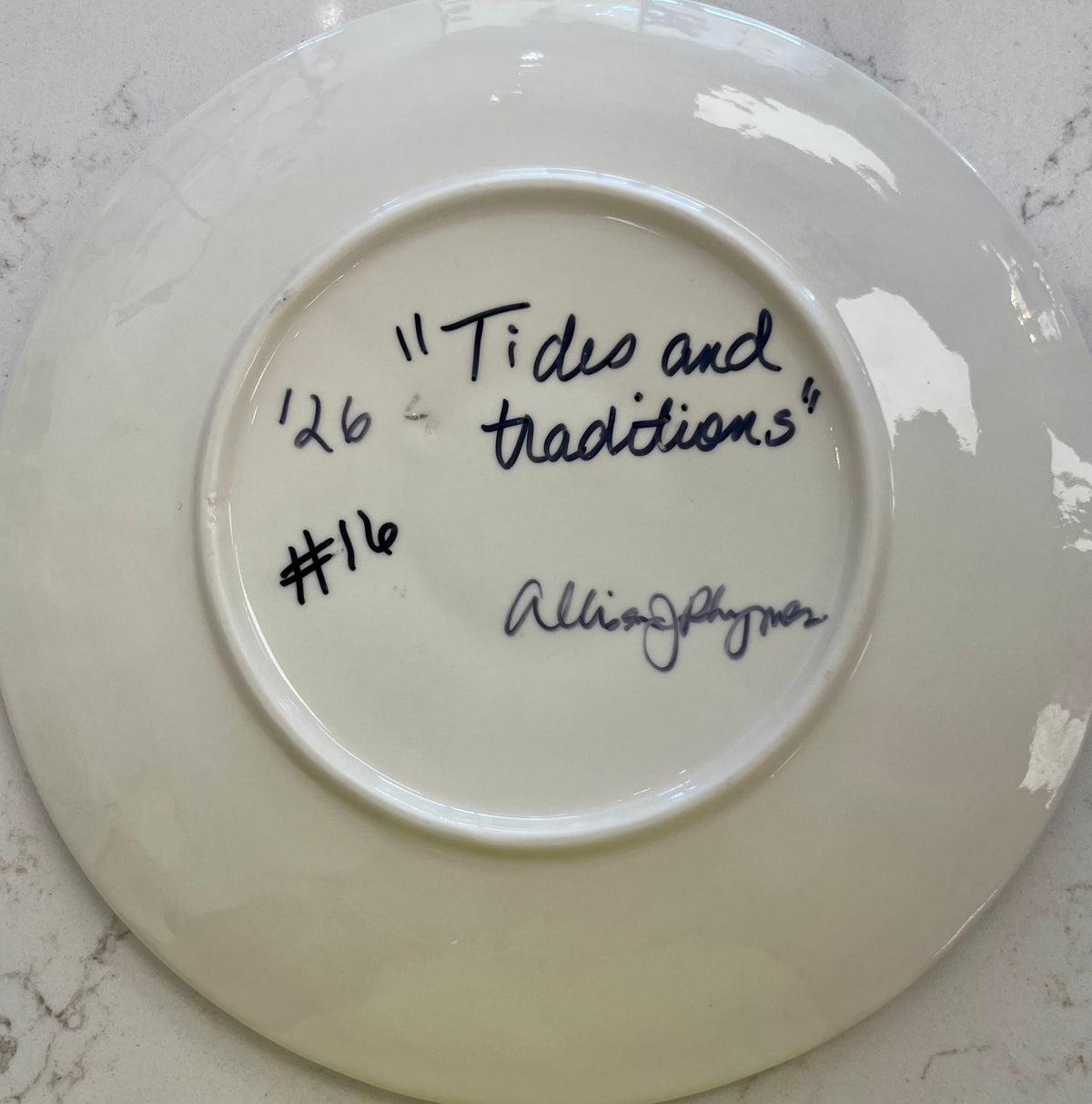 “Tides & Traditions” Hand-Painted Gilded Oyster Plate