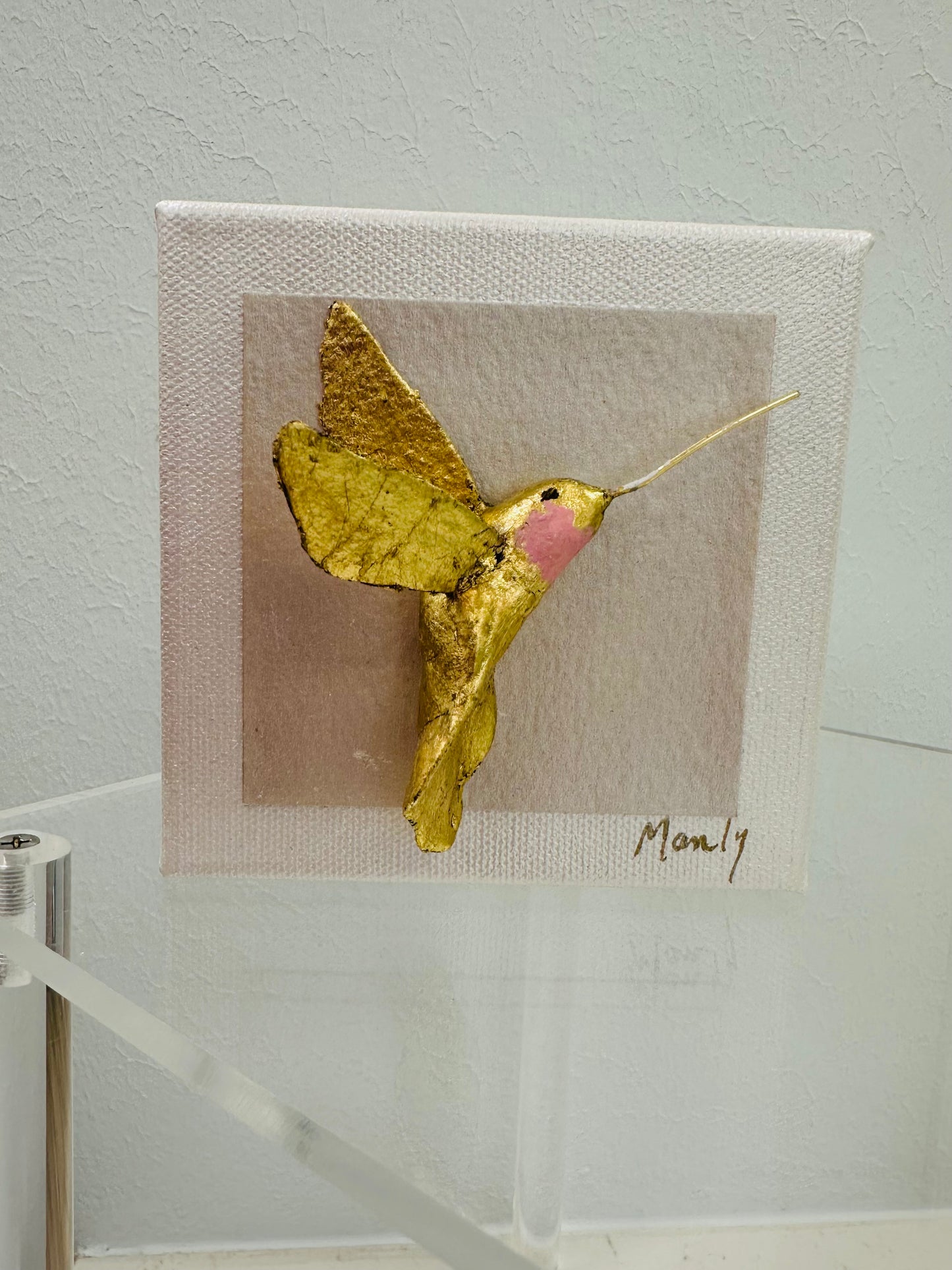 Dana Manly Hummingbird Art on 4x4 Canvas