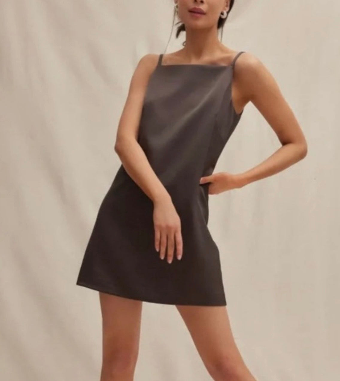 Tuckernuck Chocolate Satin Lara Dress-Size 4