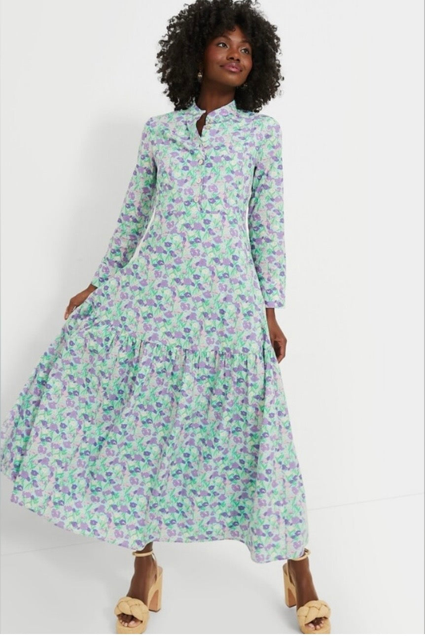 Tuckernuck Hyacinth House Bellflower Floral Maxi Dress-Size XXS