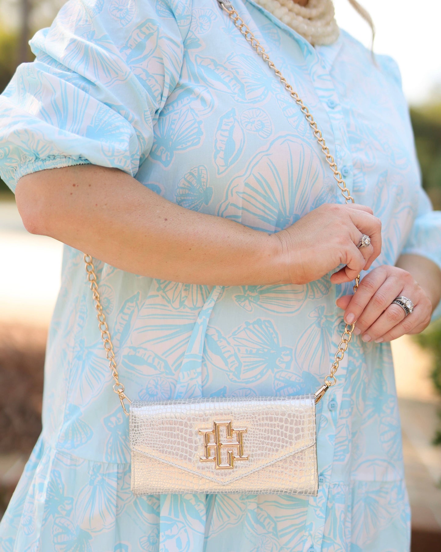 Carlington Clutch/Crossbody Silver Purse