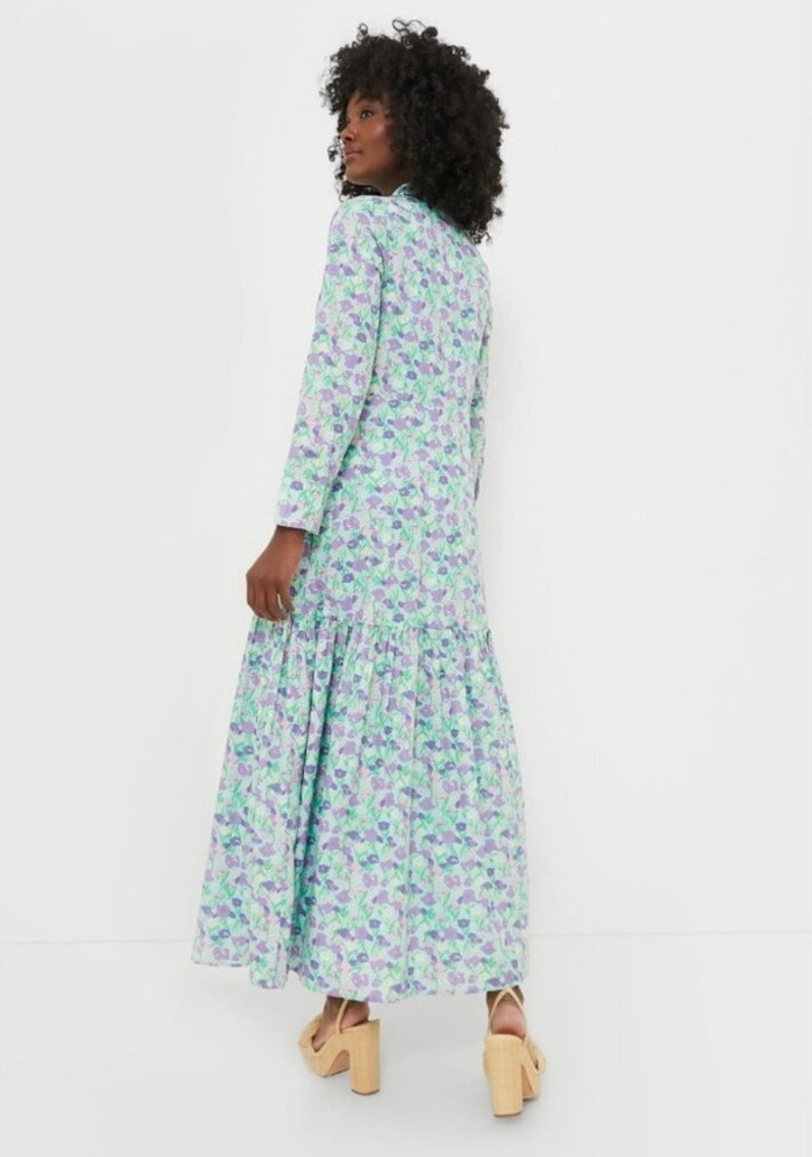 Tuckernuck Hyacinth House Bellflower Floral Maxi Dress-Size XXS