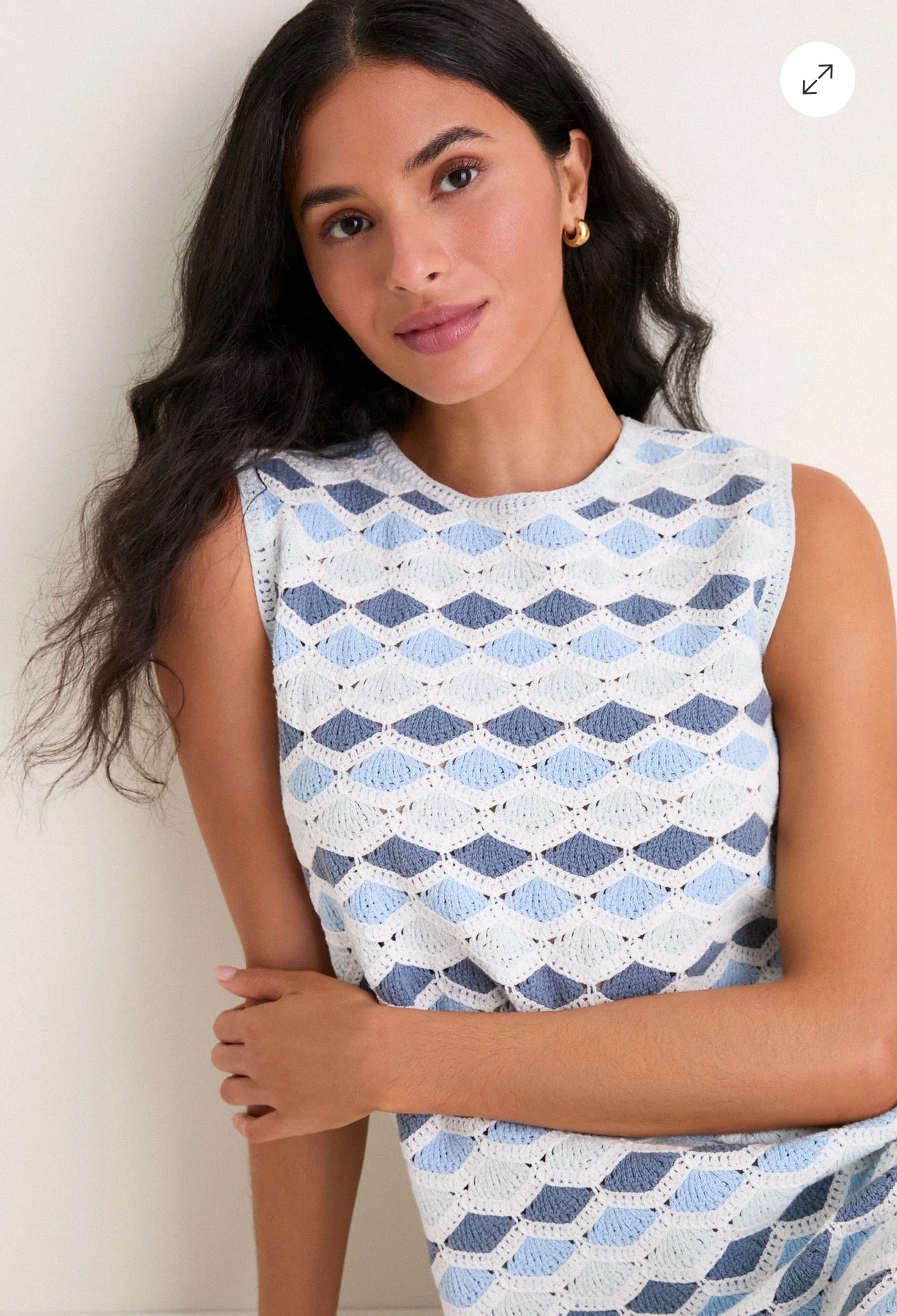 Tuckernuck Sea Glass CrochetEvelyn Shift Dress-Size Small