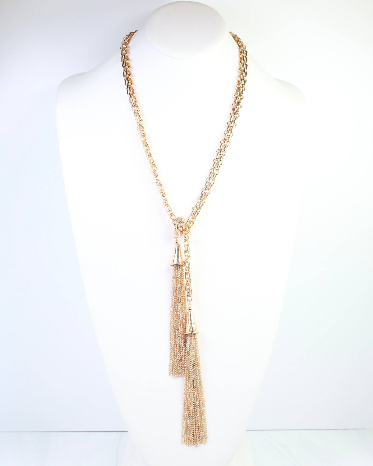 Marely Long Tassel Gold Chain Necklace