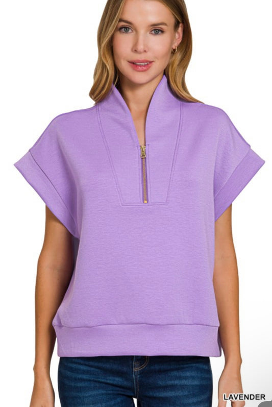 Scuba High Neck Half Zip Top