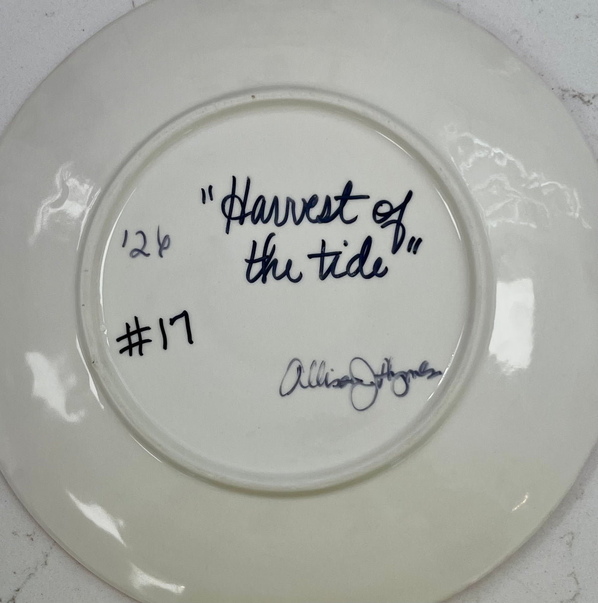 “Harvest of the Tide” Hand-Painted Gilded Oyster Plate