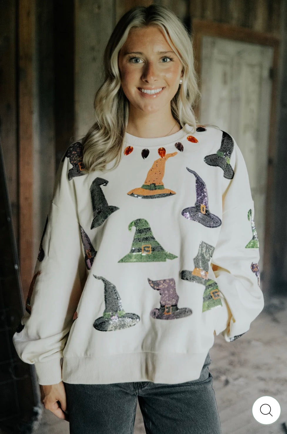 White Bewitched Sequin Sweatshirt