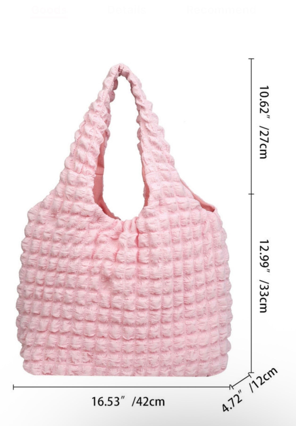Pink Puffy Textured Tote