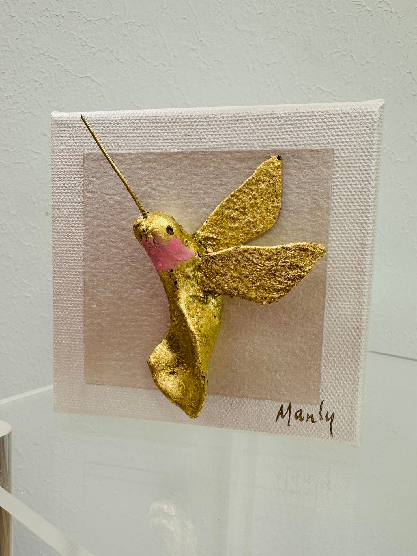 Dana Manly Hummingbird Art on 4x4 Canvas