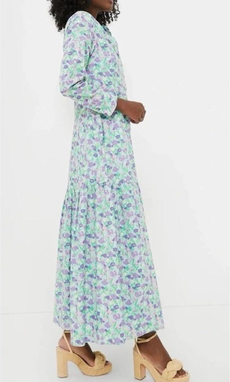 Tuckernuck Hyacinth House Bellflower Floral Maxi Dress-Size XXS