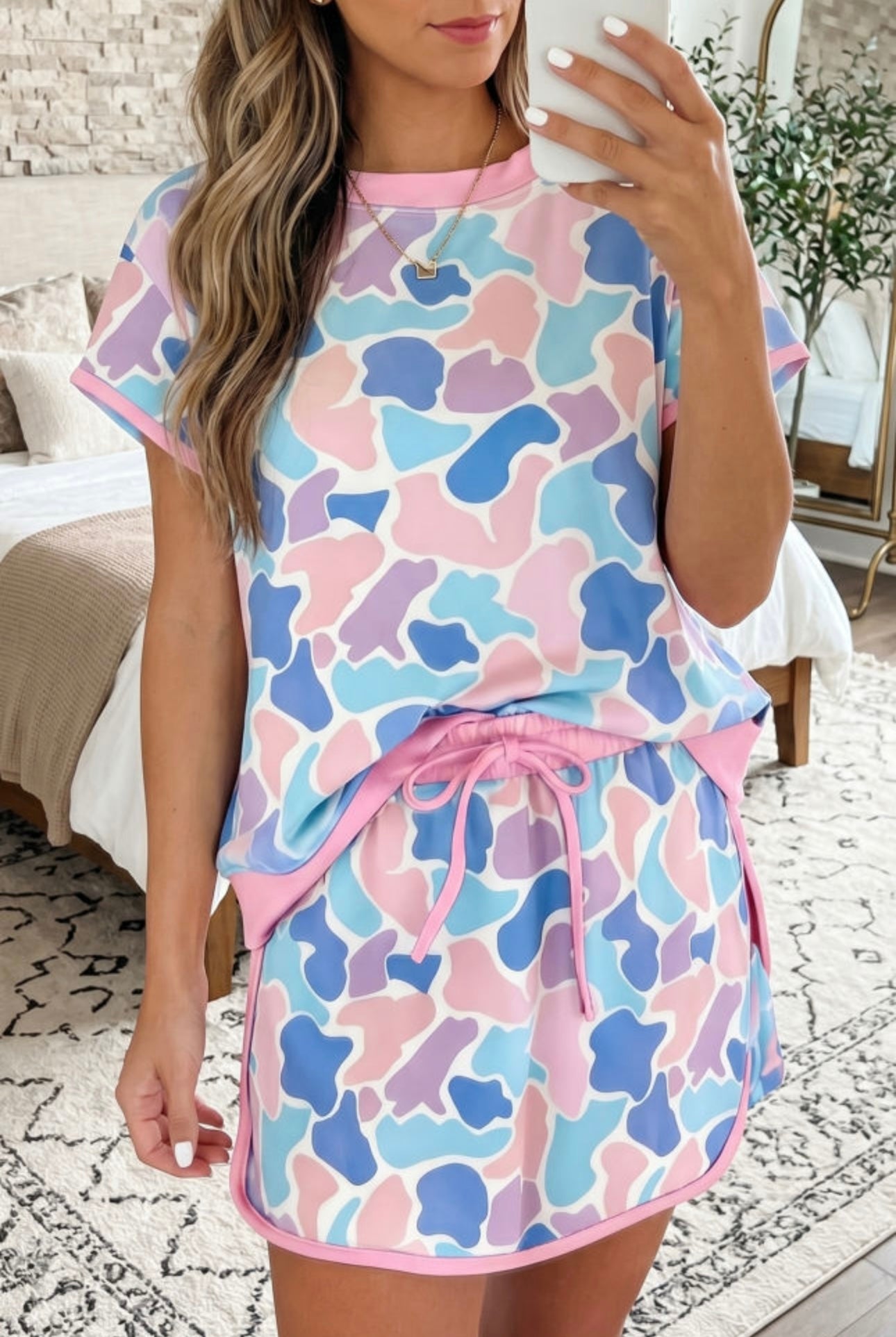 Pink Camo Skort Set