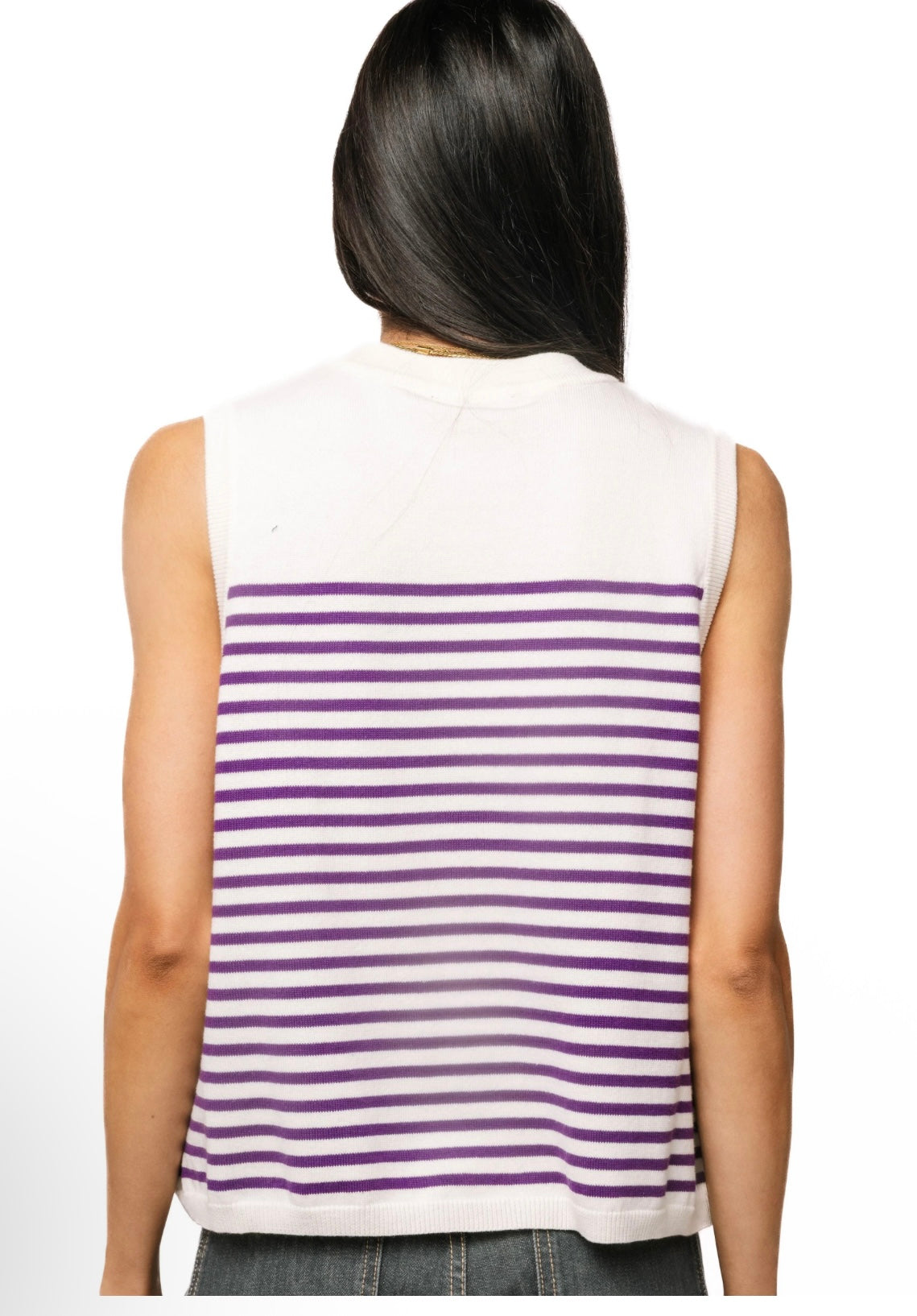 Queen of Sparkles Licensed LSU Mascot Striped Knit Tank