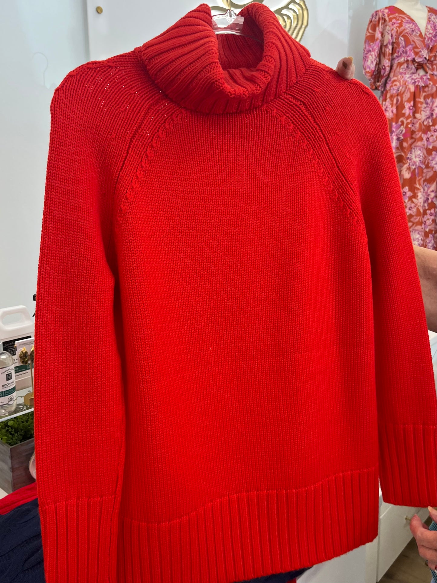 Tuckernuck Poppy Red 100% Wool Chunky Turtleneck Sweater-Size XS