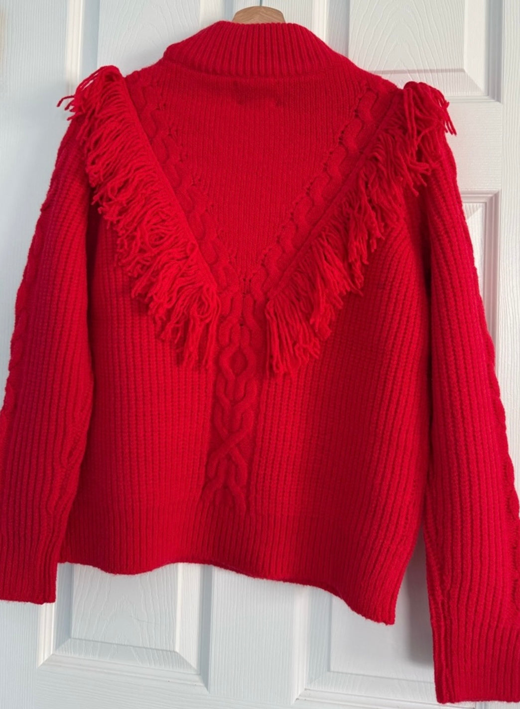 Tuckernuck Red Caswell Wool Blend Cable Knit Sweater-Size XS