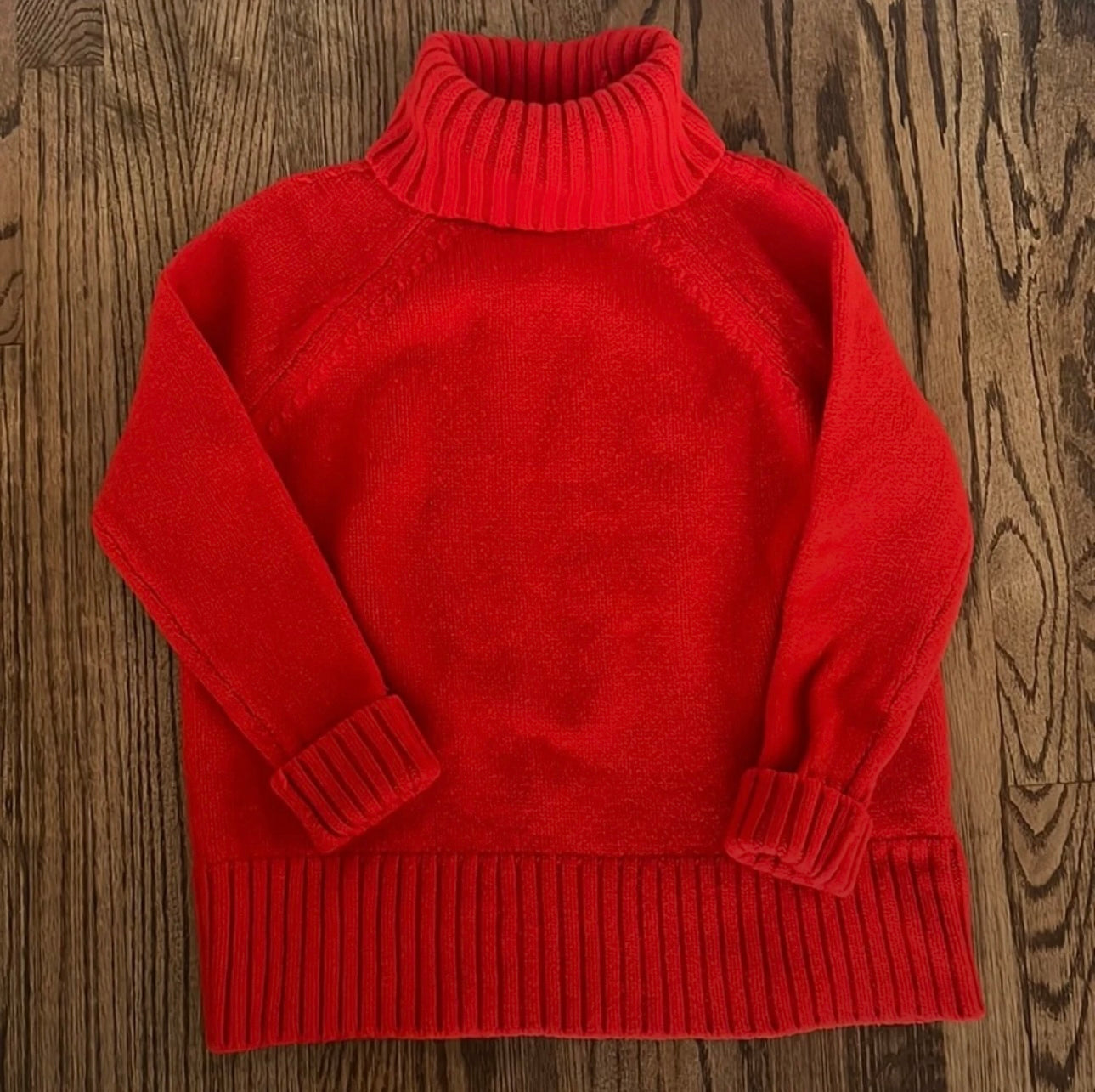 Tuckernuck Poppy Red 100% Wool Chunky Turtleneck Sweater-Size XS