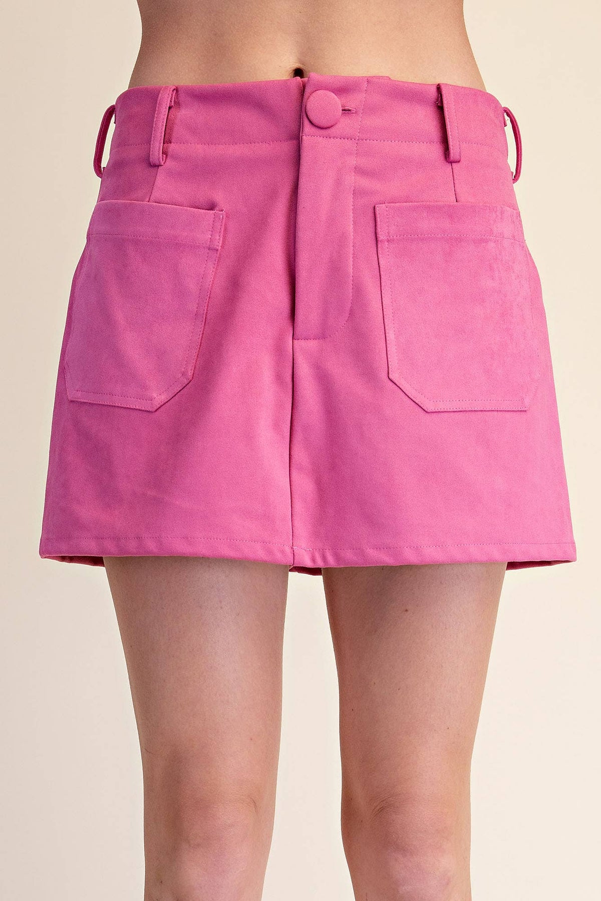 Suede-Look Soft Brush Stretchy Skort Set