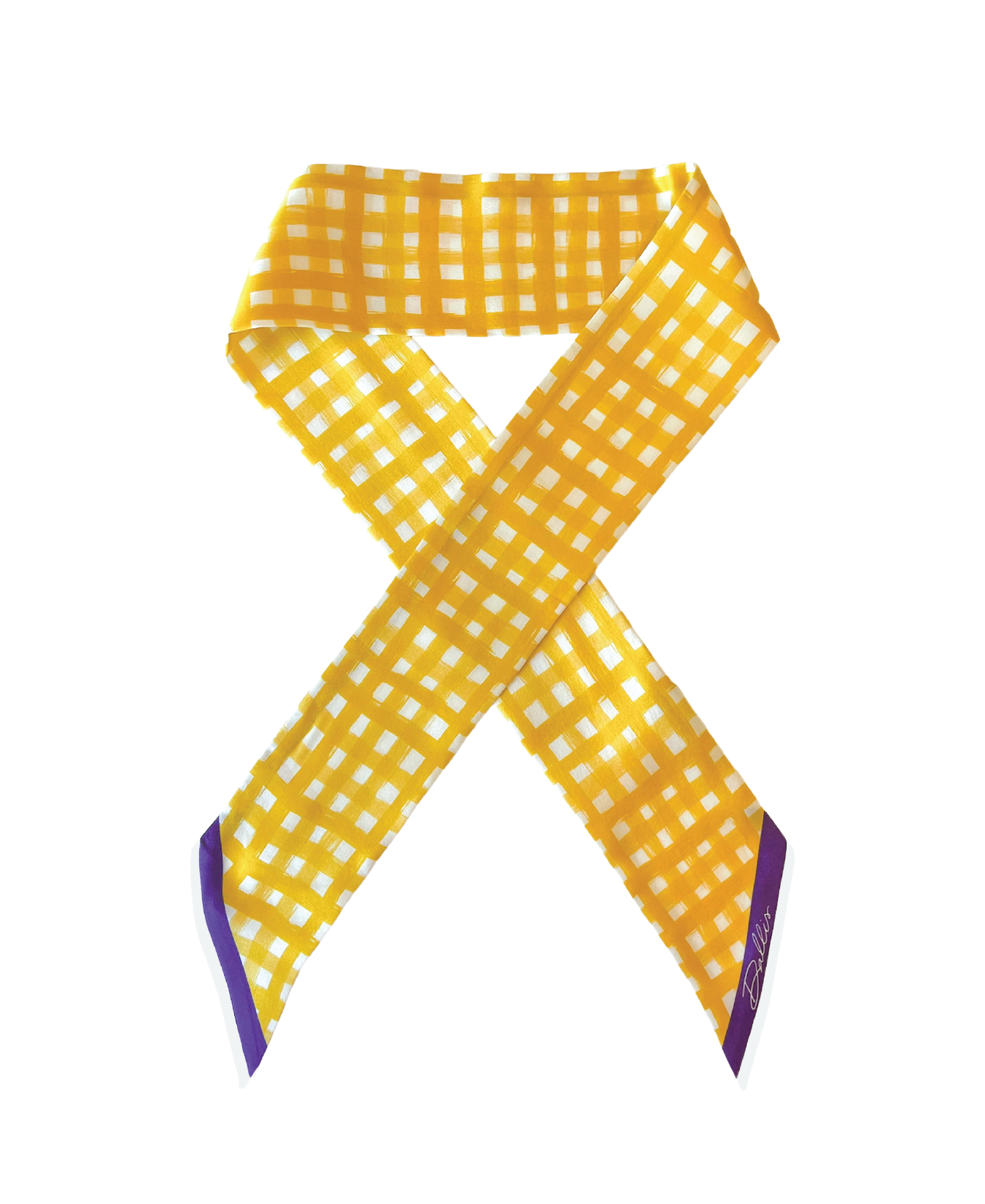 Tailgate Check Twilly in Gold & Purple