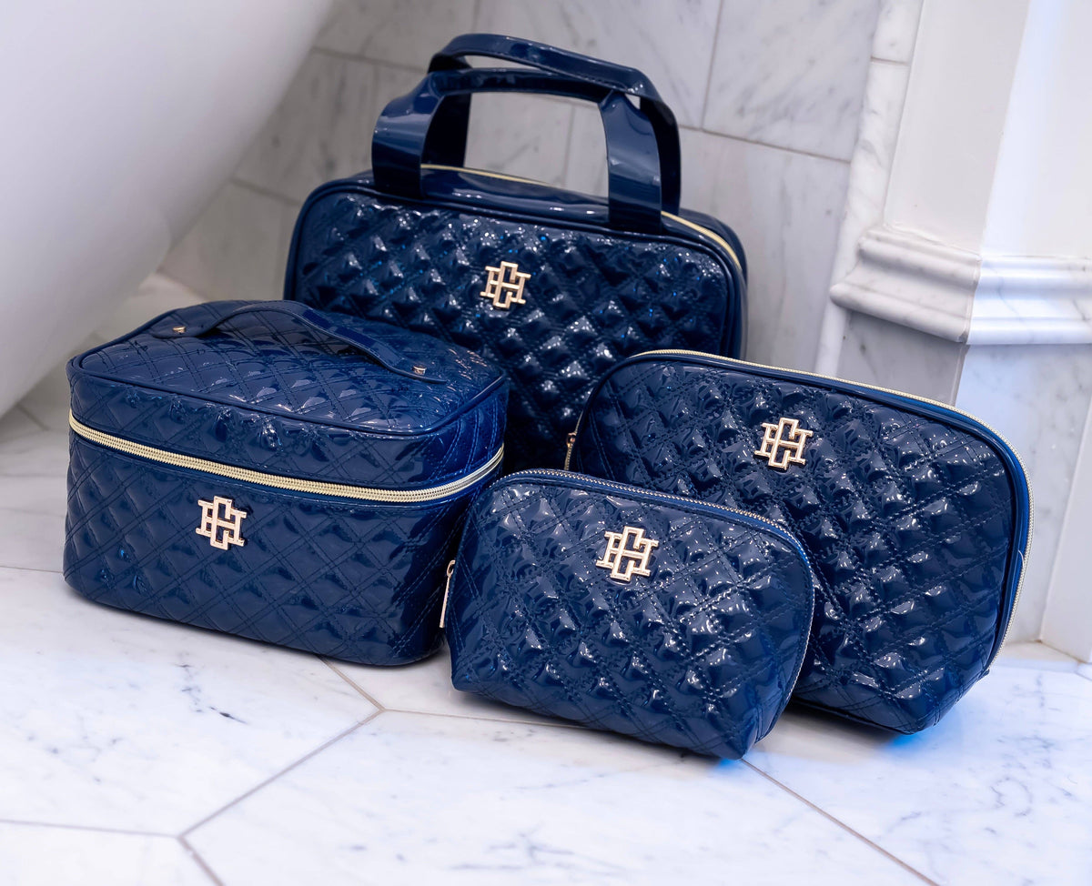 Hampton Train Case Navy Patent