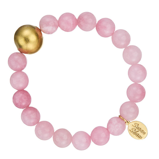 Susan Shaw Pink Jade Stretch Bracelet