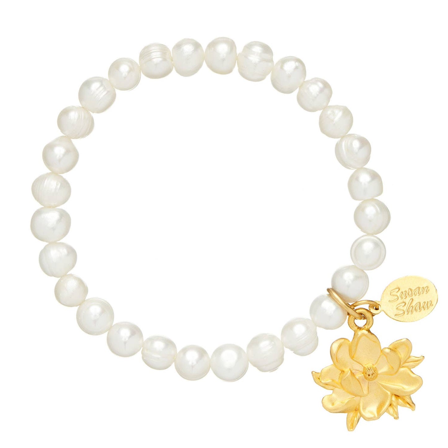 Susan Shaw Magnolia Pearl Stretch Bracelet