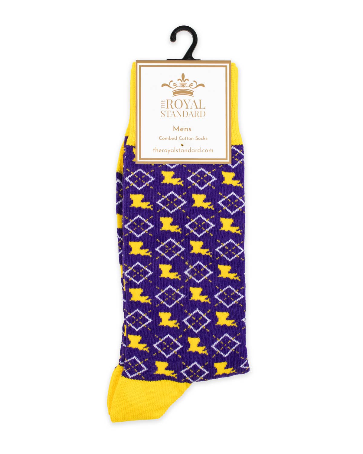 Men's LSU Diamond Socks   Purple/Yellow/White   One Size