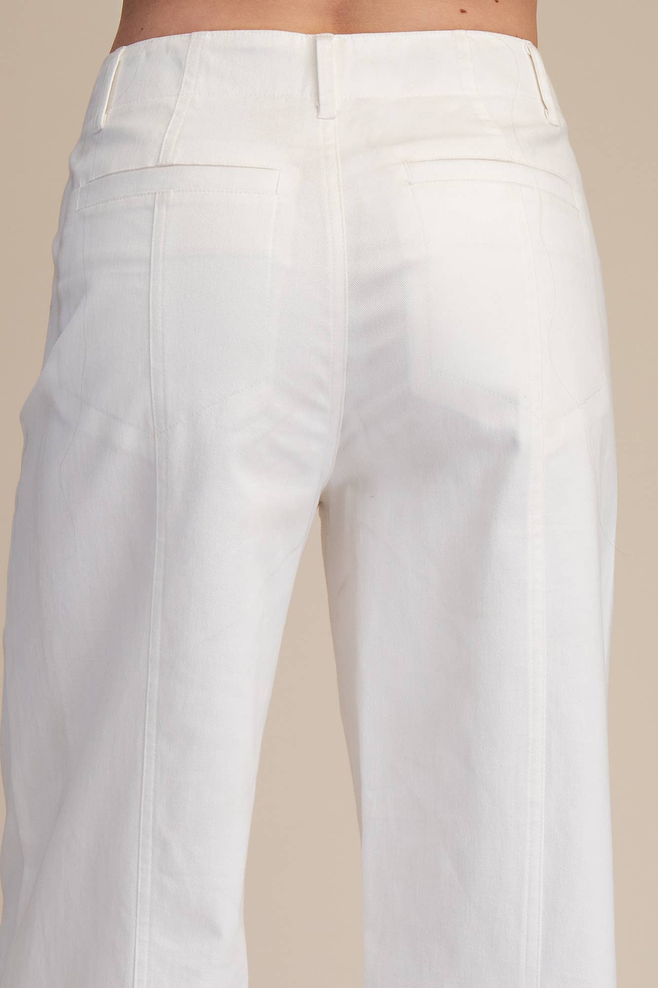 White High Rise Wide Leg Pants